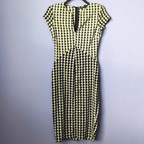 Women's Zara Basics Dress Pencil Skirt Small Houndstooth Dark Academia Punk Goth - Picture 1 of 9